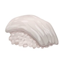 Slice sushi roll icon. Cartoon of slice sushi roll vector icon for web design isolated on white background