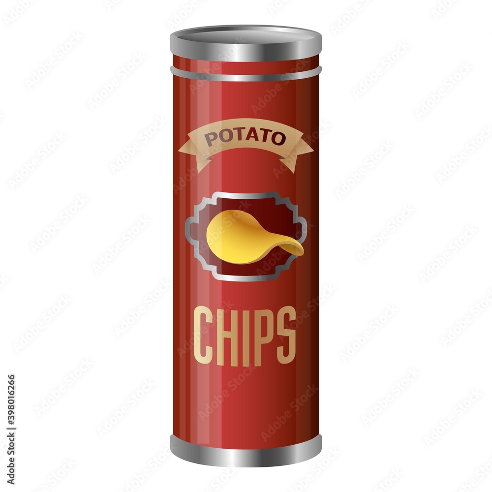 Poster chips box icon. cartoon of chips box vector icon for web design isolated on white background
