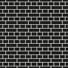Wall seamless geometric pattern - brick texture. Black and white mosaic endless background