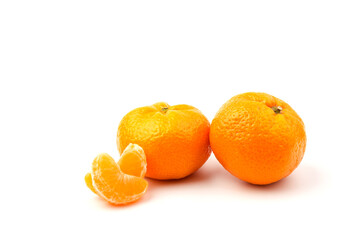 Mandarin-Honey Murcott oranges on white background, Golden orange to celebrate the Chinese festival.