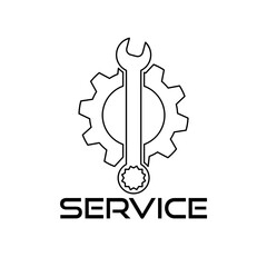 Service icon. Settings tool icon isolated on white background