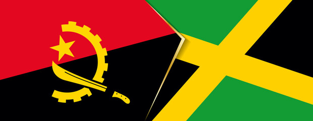 Angola and Jamaica flags, two vector flags.