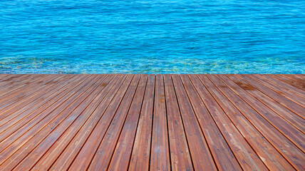 Wood Pier With Turquoise calm Sea