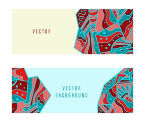Abstract banner set with bright colorful geometric shapes. Social media templates. Vector illustration.