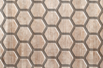 Bois texturé formes hexagonales 