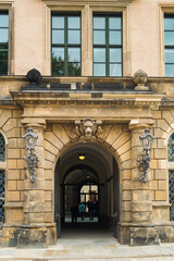 Architecture fragment of building in old town in Dresden