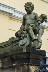 Fototapeta na wymiar Zwinger palace in Dresden, Germany. Sculpture and architecture. Beautiful statue