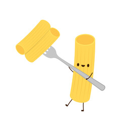 Pasta noodles character design. Pasta noodles on white background. 