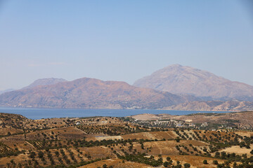 Fototapeta na wymiar Cultivated fields in the center of Crete, Greece