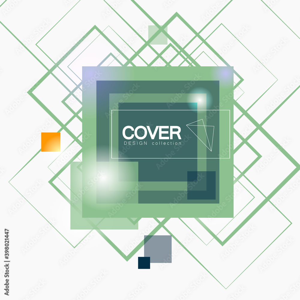 Aufkleber modern abstract brochure template with squares lines. colorful geometric background, vector illustra
