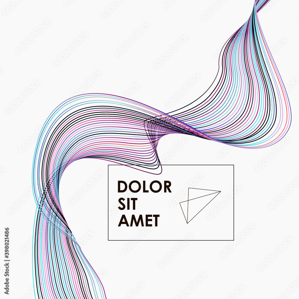 Poster colorful smooth lines on background. futuristic wallpaper. futuristic design brochure. line pattern.