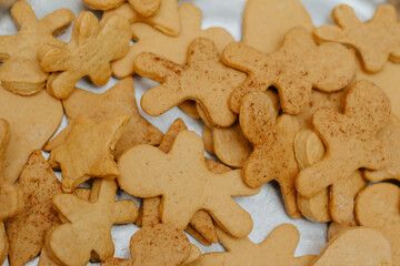 Homemade Christmas cookies in the shape.
