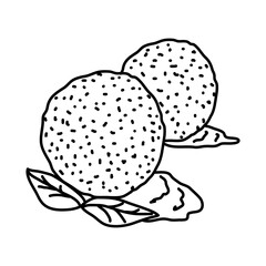 Arancini Di Riso Icon. Doodle Hand Drawn or Outline Icon Style