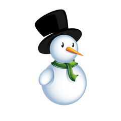 Snowman vector isolated on white background. Snowman for winter banner, christmas card, flyer and wallpaper template. Snowman vector