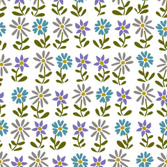Vector seamless floral pattern. Endless illustration with repeating flowers