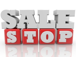 SALE STOP concept in white and red