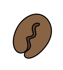 chocolate cookie. illustration of brownish coffee bean image on white background for logos, symbols, icons
