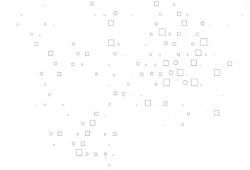 Light Silver, Gray vector pattern with spheres, squares.