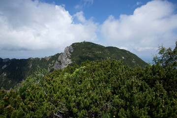 Ridge between Herzogstand and Heimgarten mountain in Bavaria, Germany