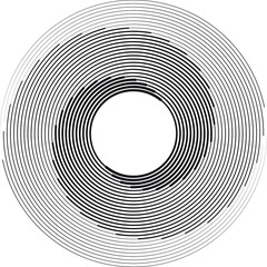 Obraz premium Lines in Circle Form . Spiral Vector Illustration .Technology round Logo . Design element . Abstract Geometric shape .