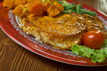 Rarebit pork chops