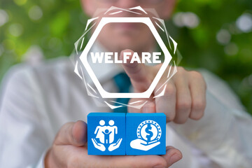 Welfare Family Concept. Financial well-being and happy family members.
