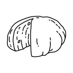 Mozzarella Cheese Icon. Doodle Hand Drawn or Outline Icon Style