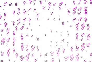 Light pink vector backdrop with gender signs.
