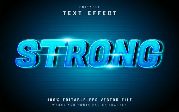 Strong text effect with blue gradient