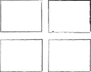 Set of Grunge Black and White Frames . textured rectangles for image