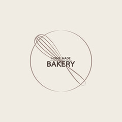 Bakery logo design. Bakery sign vector. Whisk logo design.