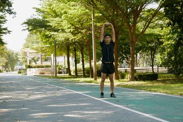 Men warming up and exercise