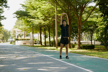 Men warming up and exercise