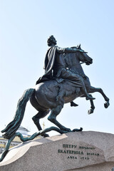 Fototapeta premium Monument of the Russian emperor Peter the Great in St. Petersburg, Russia