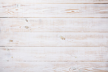 Fototapeta premium White wooden textured surface view from the top