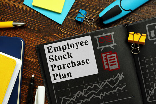 Employee Stock Purchase Plan ESPP information in the black notepad.