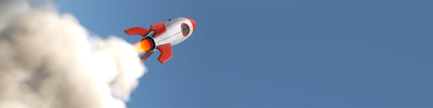 Raketenstart im Panoramaformat