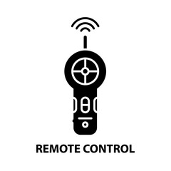 remote control icon, black vector sign with editable strokes, concept illustration