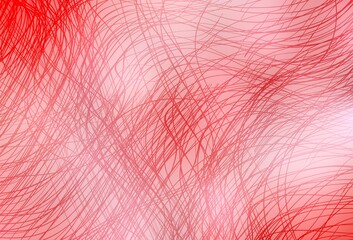 Light Red vector texture with curved lines.