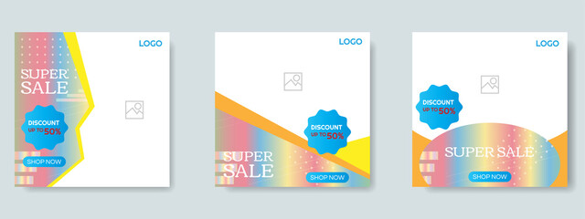 Fototapeta premium fashion sale social media post design template. web banner vector