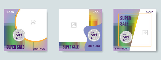 fashion sale social media post design template. web banner vector