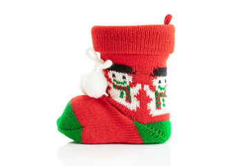 Christmas stocking isolated on white background