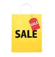 Paper shopping bag with word 