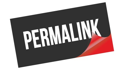 PERMALINK text on black red sticker stamp.