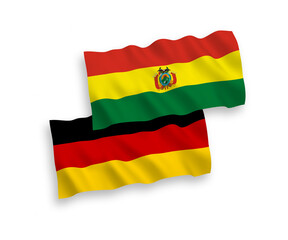 Flags of Bolivia and Germany on a white background