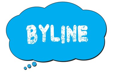 BYLINE text written on a blue thought bubble.