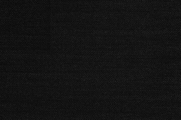 dark black texture close-up knitted or woolly fabric for background or wallpaper