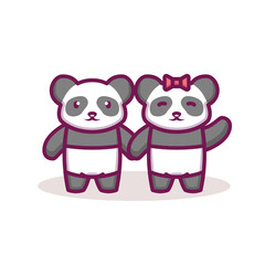 Animal cute couple valentine