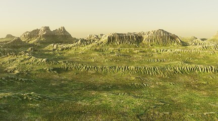 Realistic 3D Render of Mountains