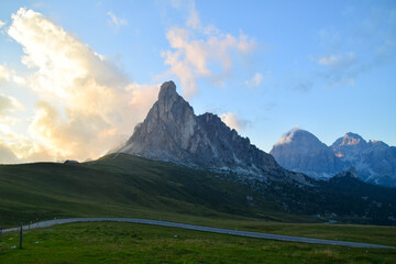 Beautiful Italy's Dolomites region in Italy at sunrise
